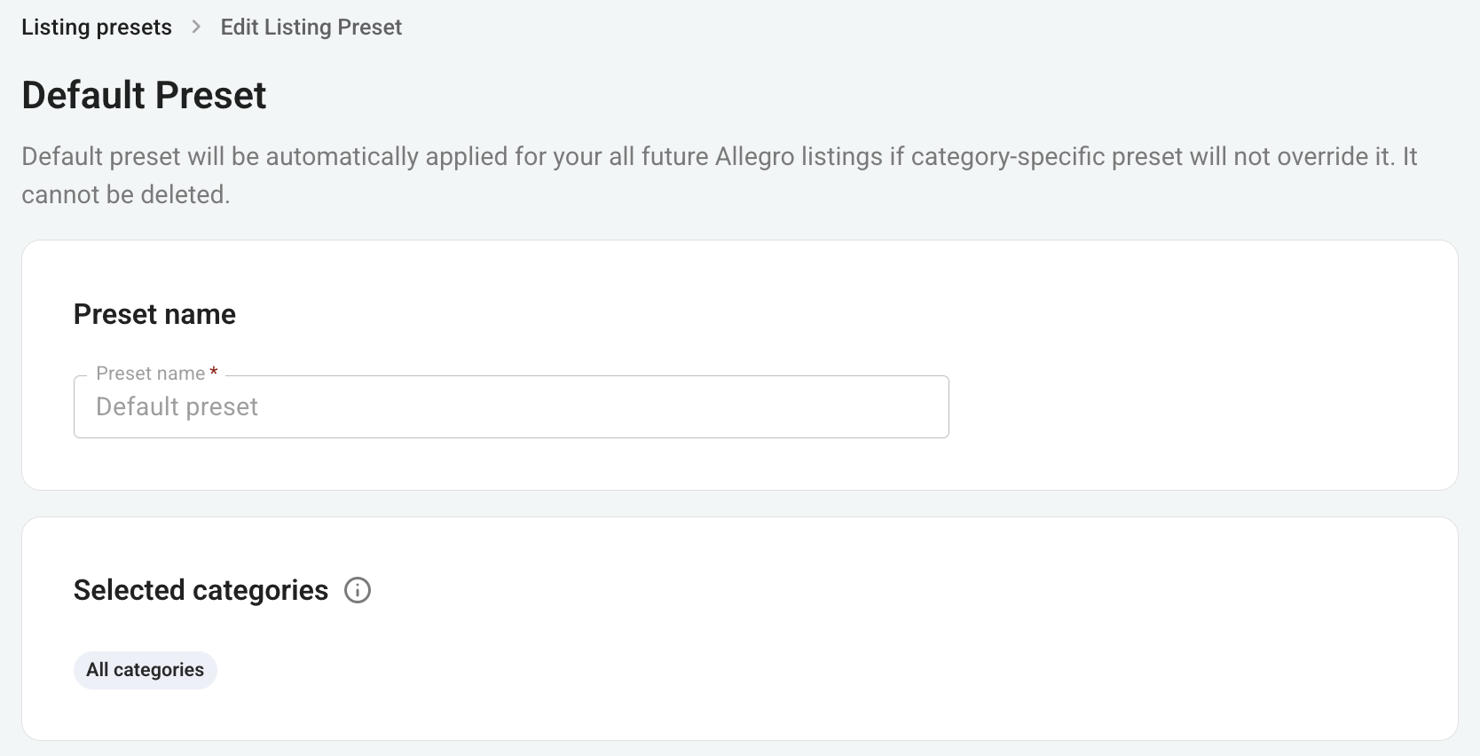 Allegro integration_How to set up listing presets_1_default.png