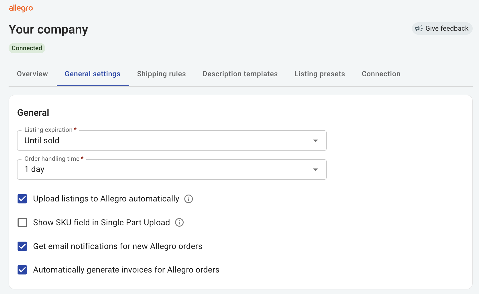 Allegro integration_How to configure general settings_1_general.png